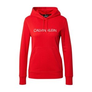 Calvin Klein Performance Sportovní mikina  červená / bílá