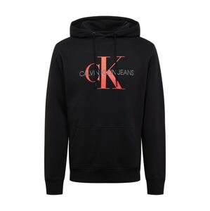 Calvin Klein Jeans Mikina 'Monogram'  červená / černá / světle šedá