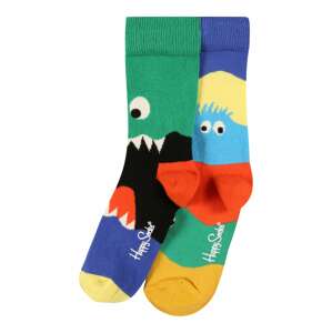 Happy Socks Ponožky 'Monsters'  trávově zelená / královská modrá / ohnivá červená / bílá / černá