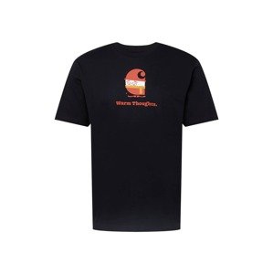Carhartt WIP Tričko  černá / bílá / humrová / oranžová
