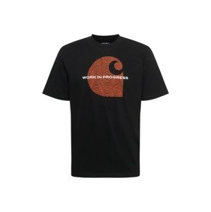Carhartt WIP Tričko  černá / bílá / oranžová