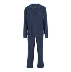 SCHIESSER Pyžamo dlouhé  marine modrá / světlemodrá / karmínově červené
