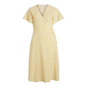 VILA Šaty 'Lovie' pastelově žlutá / bílá