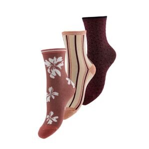 PIECES Ponožky 'Vipa'  červená / bílá / burgundská červeň / pastelově žlutá