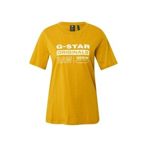 G-Star RAW Tričko  šafrán / bílá
