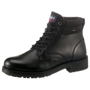 Tommy Jeans Šněrovací boty  černá / námořnická modř / červená / bílá