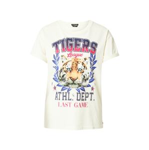 Colourful Rebel Tričko 'Tigers League'  bílá / modrá / světle hnědá / světle růžová / pastelově zelená