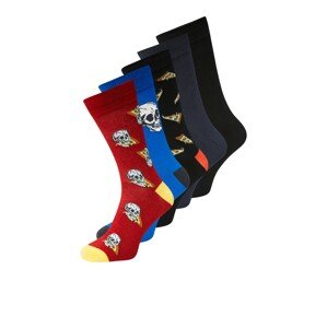 JACK & JONES Ponožky  marine modrá / královská modrá / červená / světle žlutá / hnědá