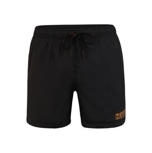 HUGO Plavecké šortky 'HAITI'  černá / oranžová