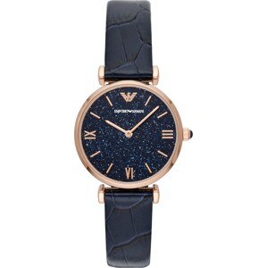 Emporio Armani Analogové hodinky 'Quarz'  námořnická modř / růžově zlatá
