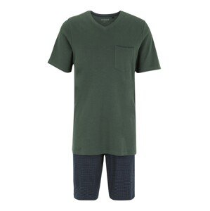 SCHIESSER Pyžamo krátké  tmavě zelená / tmavě modrá