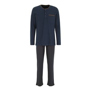 SCHIESSER Pyžamo dlouhé  marine modrá / oranžová