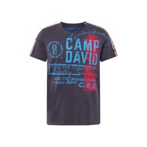 CAMP DAVID Tričko  tmavě modrá / tyrkysová / ohnivá červená