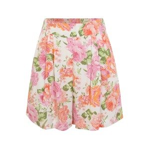 Gina Tricot Kalhoty se sklady v pase 'Farah' béžová / trávově zelená / korálová / pink