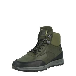 BULLBOXER Šněrovací boty  šedá / olivová / tmavě zelená
