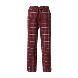 SCHIESSER Pyžamové kalhoty  burgundská červeň / pastelově červená / bílá