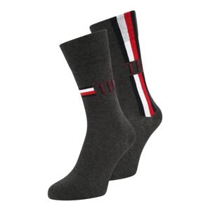 Tommy Hilfiger Underwear Ponožky  antracitová / bílá / červená