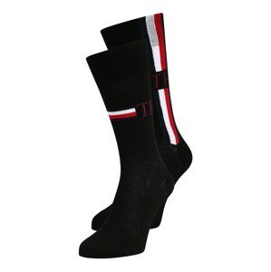 Tommy Hilfiger Underwear Ponožky  černá / bílá / ohnivá červená