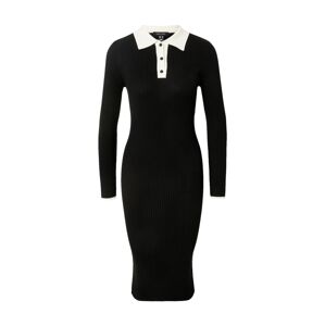 NEW LOOK Úpletové šaty  černá / bílá
