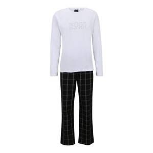 BOSS Black Pyžamo dlouhé  černá / offwhite / šedá / stříbrně šedá