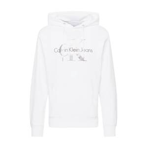 Calvin Klein Jeans Mikina  stříbrně šedá / stříbrná / bílá