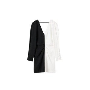 MANGO Koktejlové šaty 'Taki 2'  černá / bílá