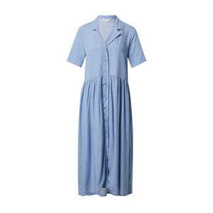 Monki Košilové šaty 'Mattan'  kouřově modrá / bílá