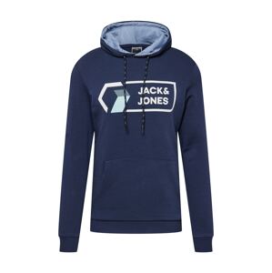 JACK & JONES Mikina  marine modrá / azurová / světlemodrá / bílá