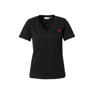 Calvin Klein Tričko 'VALENTINES'  červená / černá
