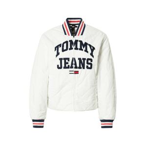 Tommy Jeans Přechodná bunda  bílá / tmavě modrá / červená