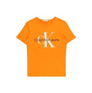 Calvin Klein Jeans Tričko  oranžová / bílá / černá