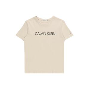 Calvin Klein Jeans Tričko 'Institutional'  béžová / černá