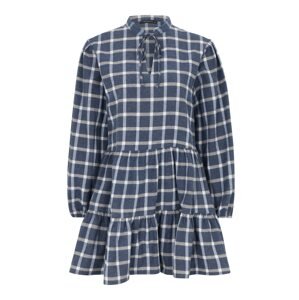 Trendyol Petite Košilové šaty  námořnická modř / šedý melír / bílá