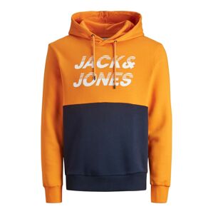 JACK & JONES Mikina 'BREAK'  marine modrá / oranžová / bílá