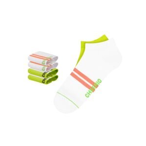 CHEERIO* Ponožky 'Sneaker Pal'  světle zelená / oranžová / bílá