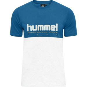 Hummel Funkční tričko 'Manfred'  královská modrá / světle šedá / mandarinkoná / bílá