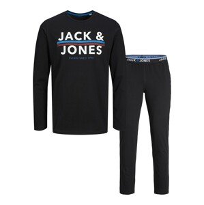 JACK & JONES Pyžamo dlouhé 'Ron'  černá / bílá / modrá