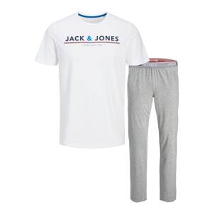 JACK & JONES Pyžamo dlouhé 'Mont'  bílá / šedý melír / modrá / námořnická modř / červená