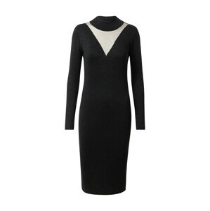 GUESS Úpletové šaty 'Denise'  černá / barva bílé vlny