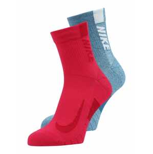 NIKE Sportovní ponožky 'Multiplier'  kouřově modrá / pitaya / bílá / malinová