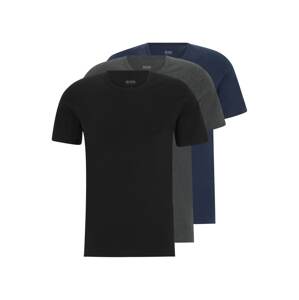 BOSS Tričko  šedý melír / černá / marine modrá