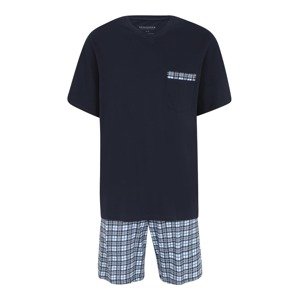 SCHIESSER Pyžamo krátké  námořnická modř / světlemodrá / bílá