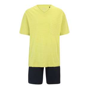 SCHIESSER Pyžamo krátké  bílá / tmavě modrá / žlutá