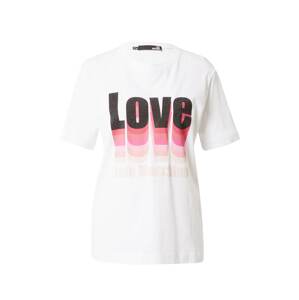 Love Moschino Tričko  bílá / černá / pink / pudrová / růžová