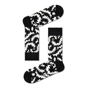 Happy Socks Ponožky 'Zigzag'  černá / bílá