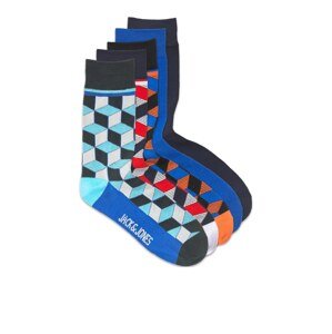 JACK & JONES Ponožky 'CHEER'  modrá / námořnická modř / oranžová / červená / černá