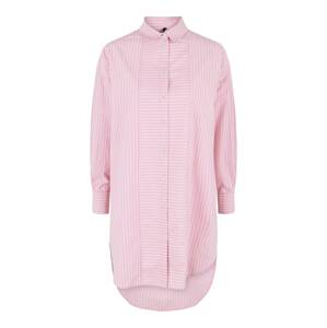 PIECES Košilové šaty 'Hallie'  pink / bílá