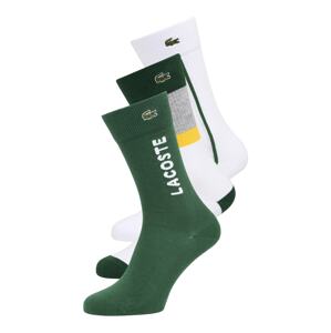 LACOSTE Ponožky  bílá / šedý melír / trávově zelená / žlutá