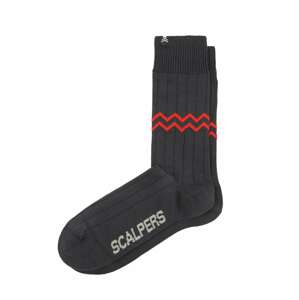 Scalpers Ponožky 'Zigzag'  šedá / červená
