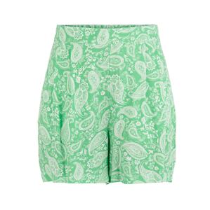 PIECES Kalhoty se sklady v pase 'Siva' světle zelená / bílá